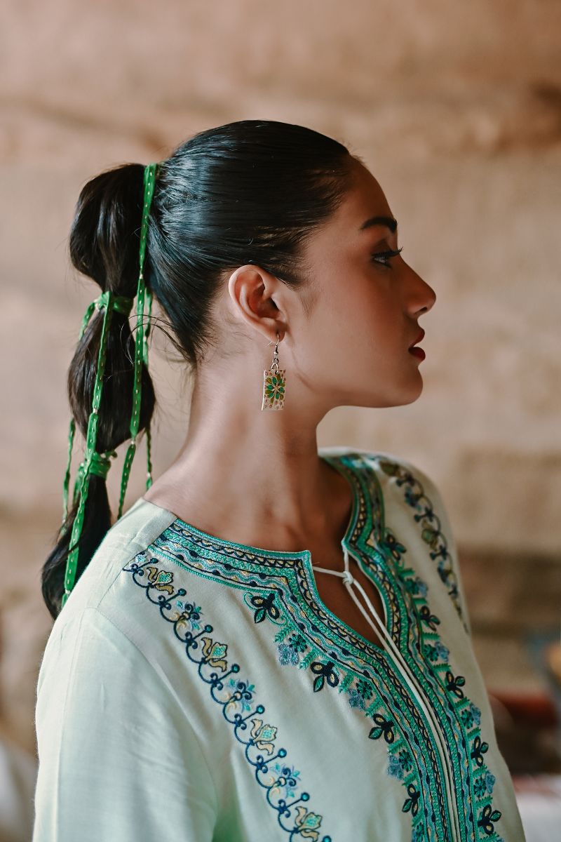 Gul E Noor - Azura - Light Sea Green - Bamberg Cotton - 2 Piece