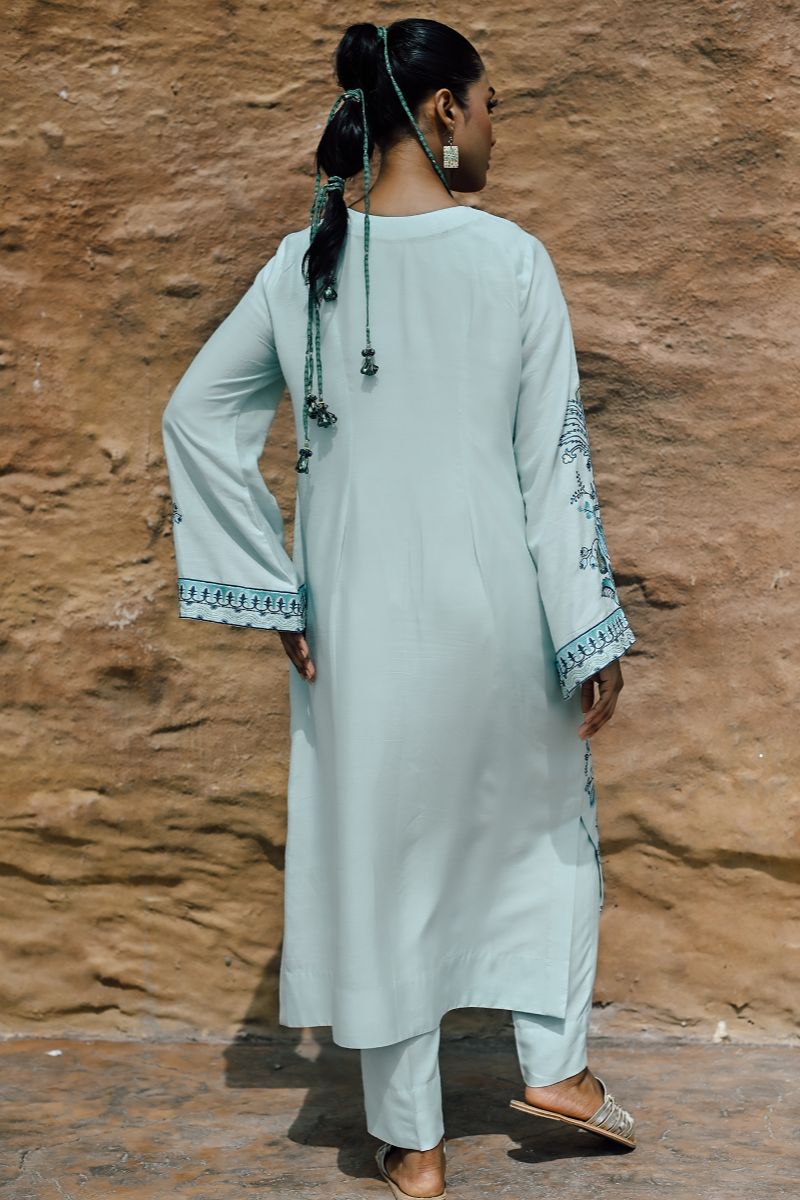 Gul E Noor - Azura - Light Sea Green - Bamberg Cotton - 2 Piece