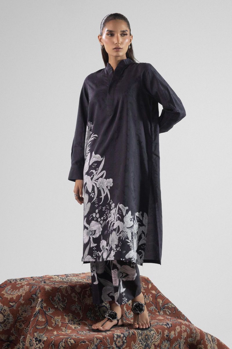 Sana Safinaz - SS25BSP349P2T - Black - Viscose Jacqaurd - 2 Piece