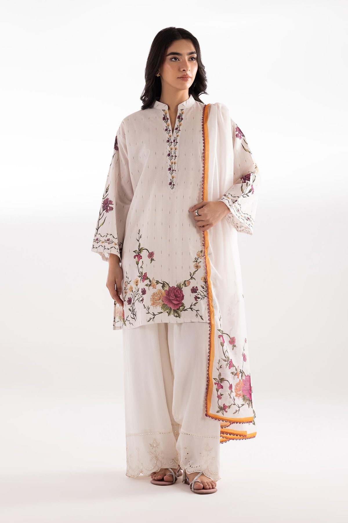 Sana Safinaz - Printed Textured Suit For Women - 2 Piece