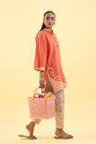 Sana Safinaz Stitched Printed Dobby Suit Rust 2 Piece