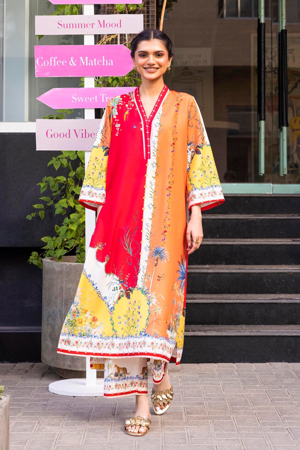 Sana Safinaz - Printed Dobby Suit For Women - 2 Piece