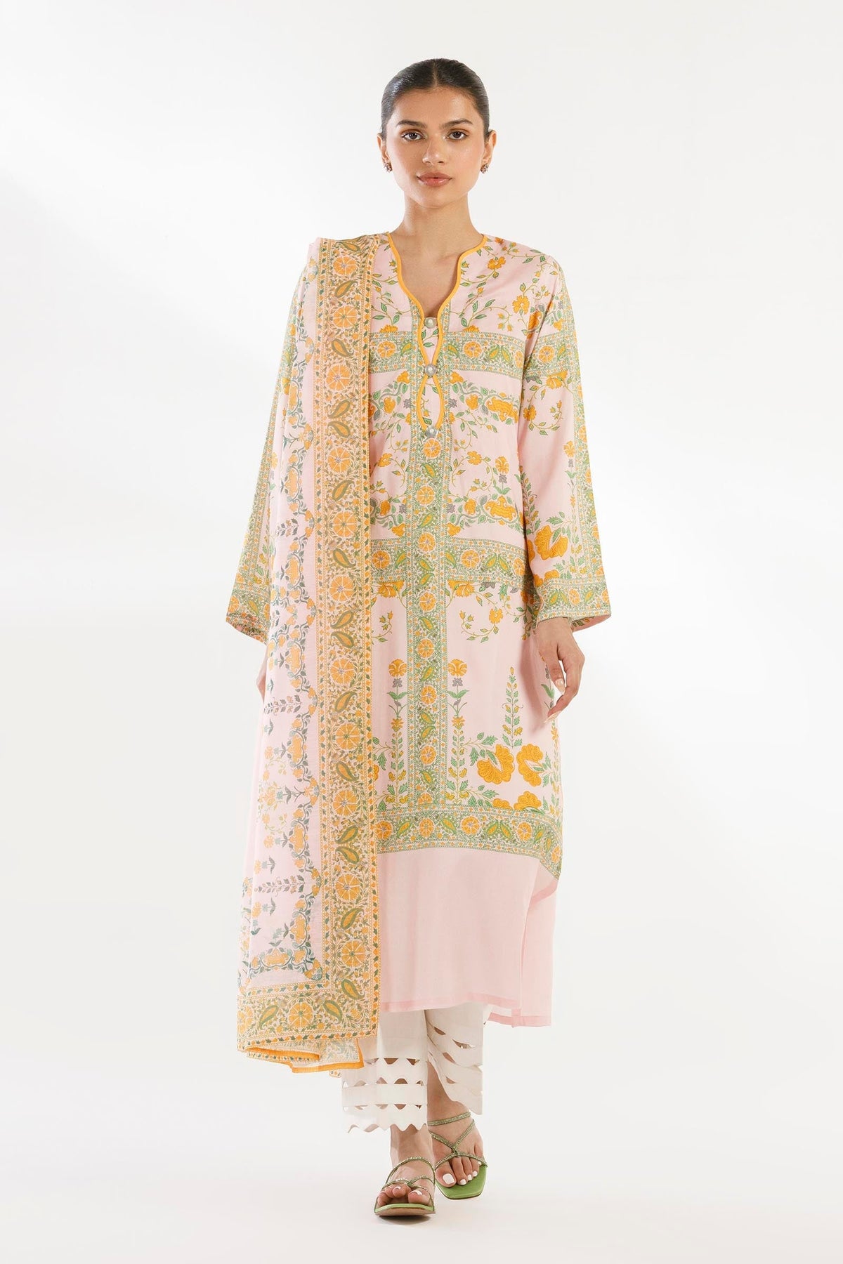 Sana Safinaz - Printed Dobby Suit For Women - 2 Piece