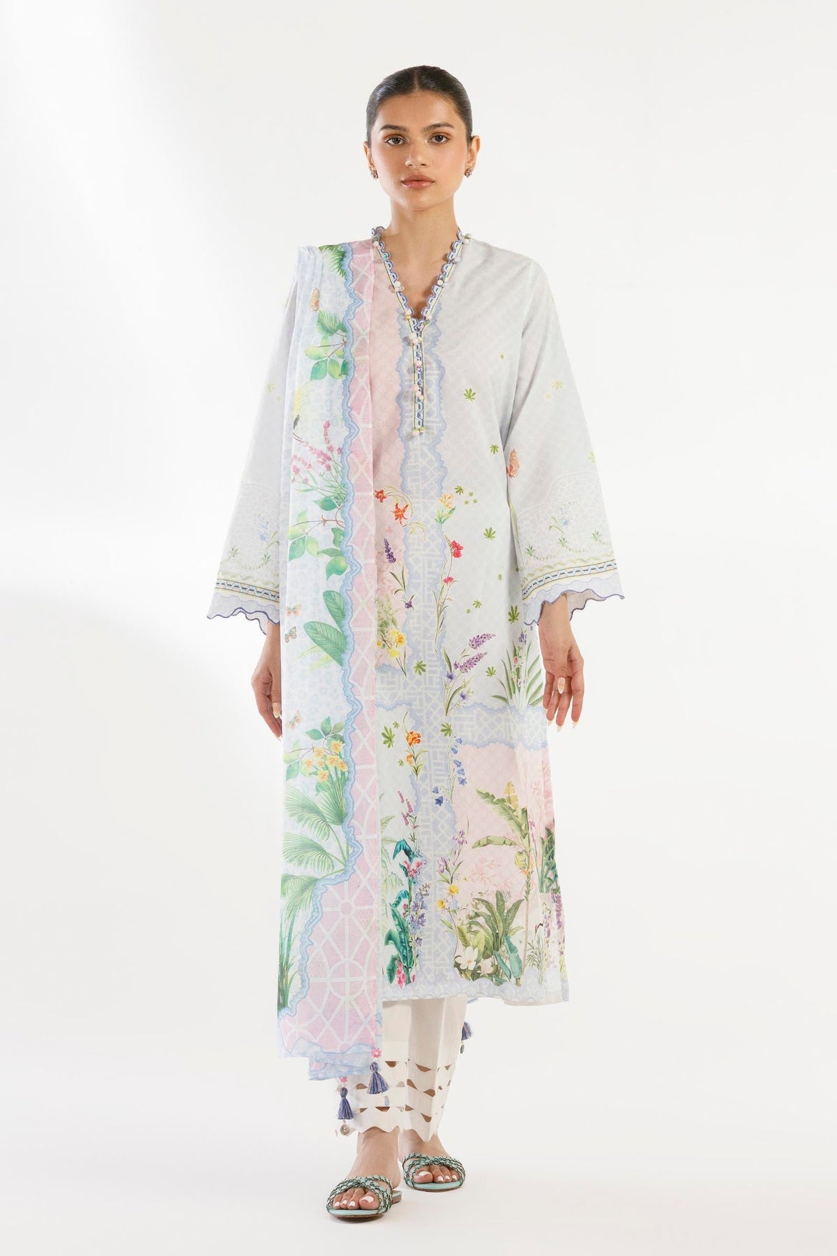 Sana Safinaz - Printed Lawn Suit For Women - 2 Piece
