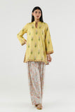 Sana Safinaz Stitched Printed Dobby Suit Mustard 2 Piece
