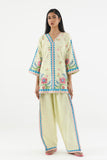 Sana Safinaz Stitched Printed Dobby Suit Lime 2 Piece