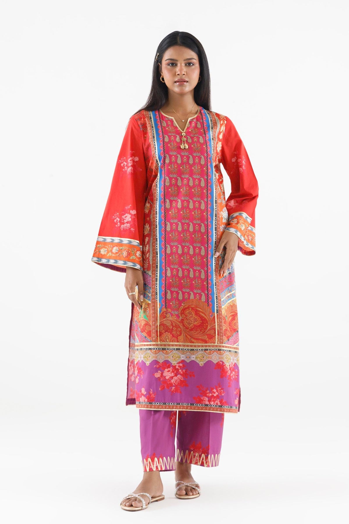Sana Safinaz Stitched Printed Lawn Suit Multi 2 Piece