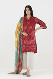 Sana Safinaz Stitched Printed Lawn Suit Maroon 2 Piece