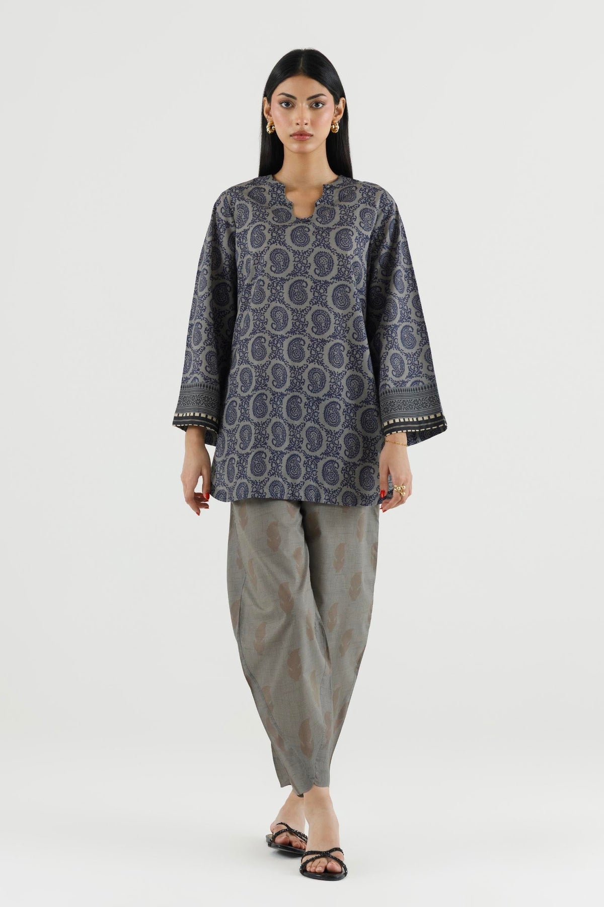 Sana Safinaz - Printed Dobby Suit For Women - 2 Piece