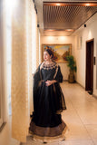 Zahra Ahmed - ST-120 - Black - Indian Raw Silk  - 3 Piece