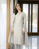 Ayla Studio - Sahab Baft Jacquard Suit For Women - Ice Grey - 3 Piece