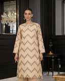 Ayla Studio - Sahar Lines Jacquard Suit For Women - Neutral Beige - 3 Piece