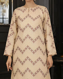 Ayla Studio - Sahar Lines Jacquard Suit For Women - Neutral Beige - 3 Piece