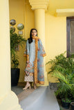 Maria Osama Khan - Sama  - Pastel Blue - Lawn & organza - 3 Piece