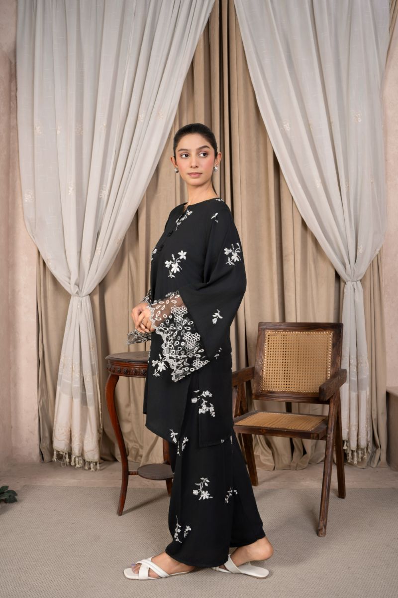 Reema Ahsan - Sena - Georgette - Black& White - 2 Piece