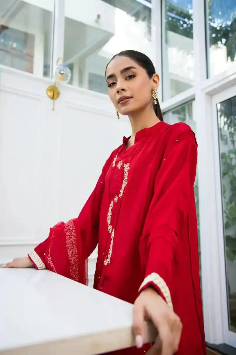 Shehrnaz - SHK-1082 - 3 Piece - Red - Studio by TCS