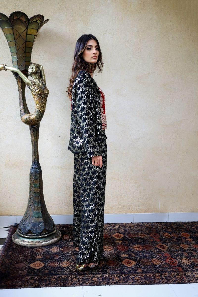 Huma Adnan - Sikara - Chiffon - Black - 2 Piece - Studio by TCS