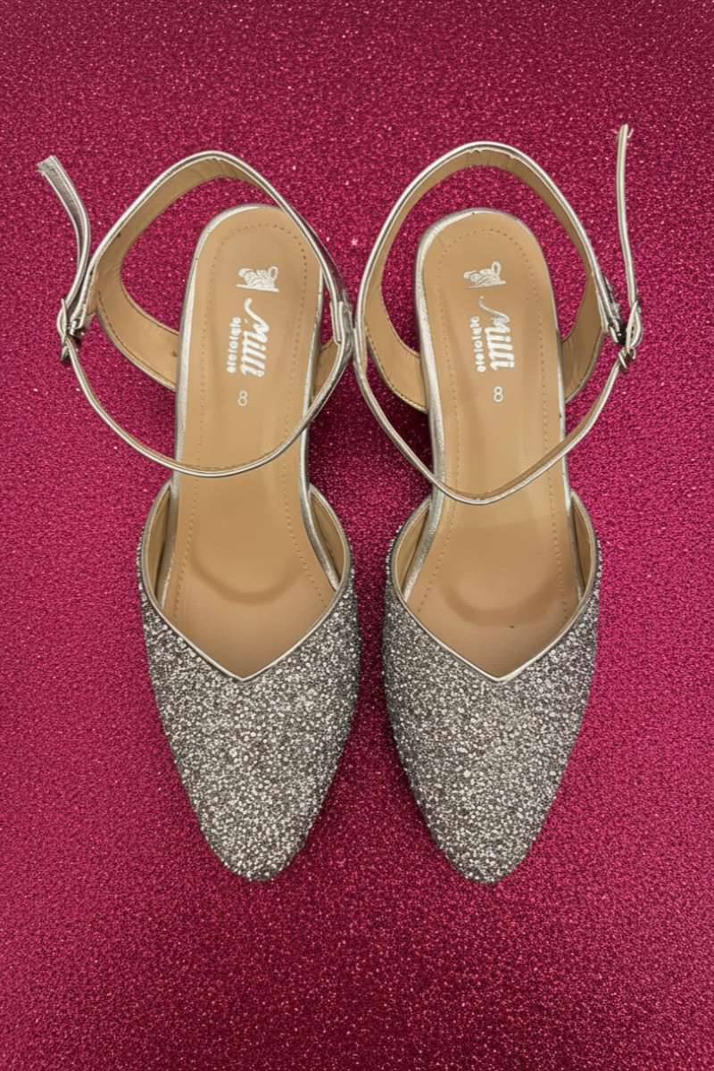 Milli Shoes - Formal Pointed Heel - Silver