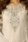 Laleen - Suffi Organza Suit For Women - White - 3 Piece