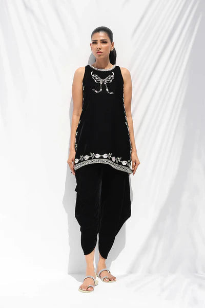 Sania Maskatiya - Suko Velvet Suit For Women - Ebony 2 Piece