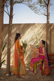 Shehrnaz - Yellow & Orange Block Printed Kaftan With Gotaa Work Paired With Block Printed Azaar – SHK-1069 - Studio by TCS