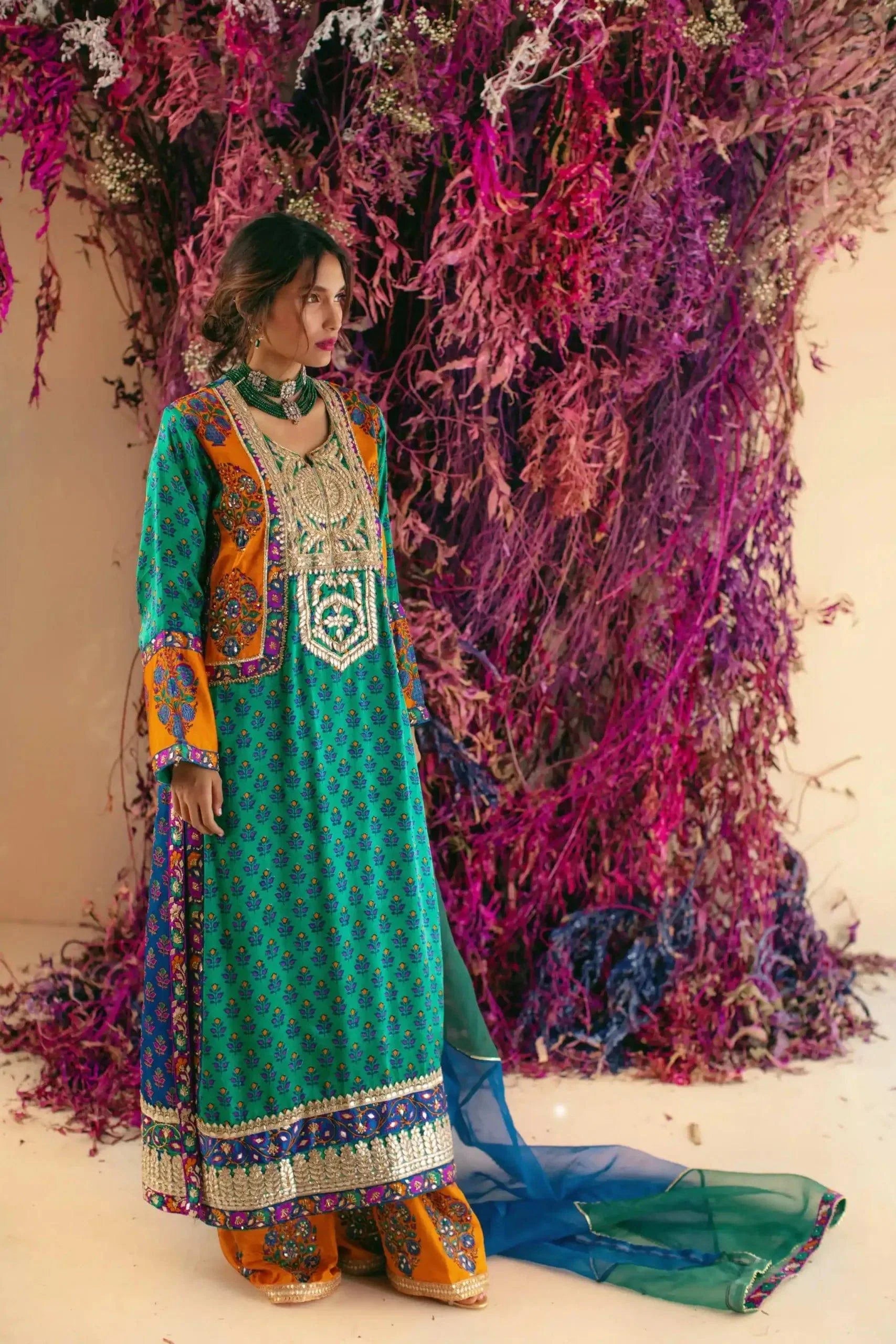Shehrnaz - SHK-1025 - Emerald Green - Block Print - 3 Piece - Studio by TCS