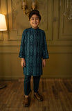 Cheeco Chic - Blended Cotton Kurta Pajama For Boy - Teal - 2 Piece