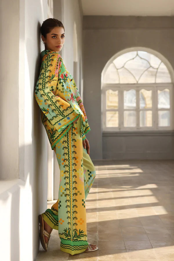 Sania Maskatiya - Tiva - Crepe , Crepe - Citrus Lime - 2 Piece