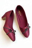 Milli Shoes - Satin Court Shoes For Women - Berry Burgundy - Studio by TCS