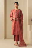 Cross Stitch - Lawn Vintage Rose Suit For Women - Peach - 2 Piece