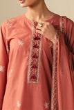 Cross Stitch - Lawn Vintage Rose Suit For Women - Peach - 2 Piece