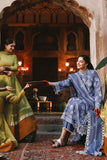 Cross Stitch - Lawn Ethnic Blue Unstitch Suit For Women - 3 Piece
