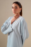 Cross Stitch - Frost Blue Cotton Suit For Women - Blue - 2 Piece