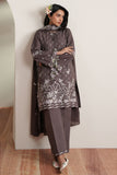 Cross Stitch - Cocoa Whisper Embroidered Lawn Unstitch Suit For Women - 3 Piece