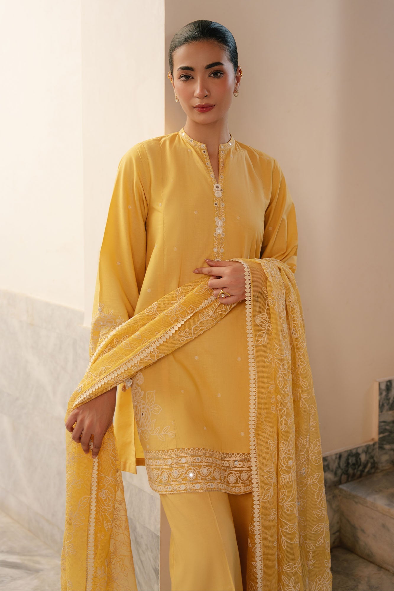 Cross Stitch - Citrine Grace Lawn Suit For Women - 3 Piece - Studio by TCS