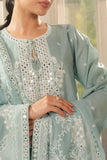 Cross Stitch - Nile Blue Cambric Suit For Women - Green - 2 Piece