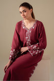 Cross Stitch - Red Wine Lawn Suit For Women - Red - 2 Piece