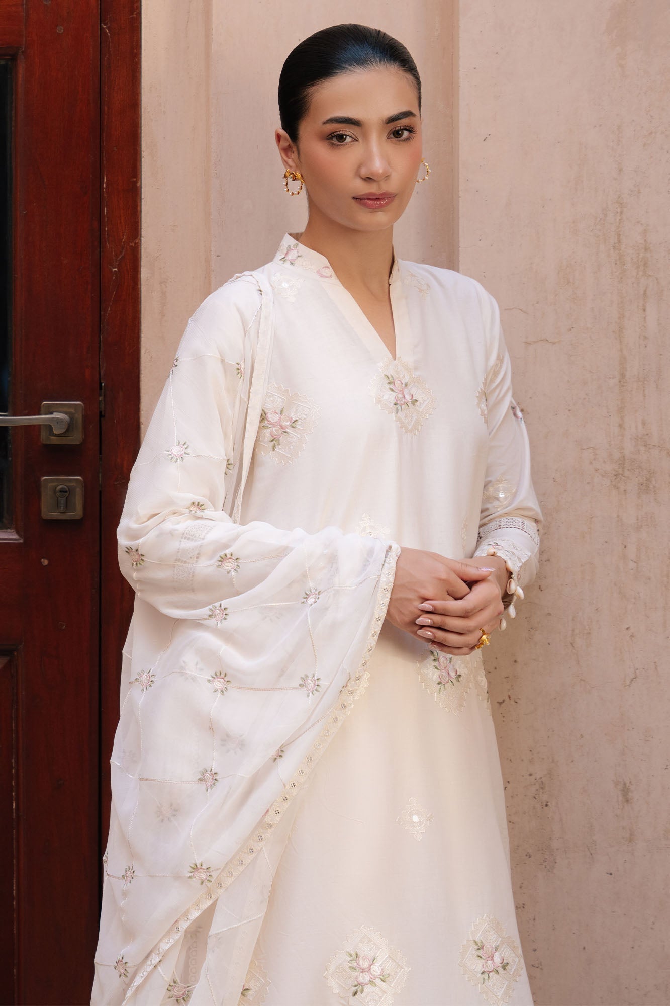 Cross Stitch - Cloud Garden Lawn Suit For Women - 3 Piece - Studio by TCS