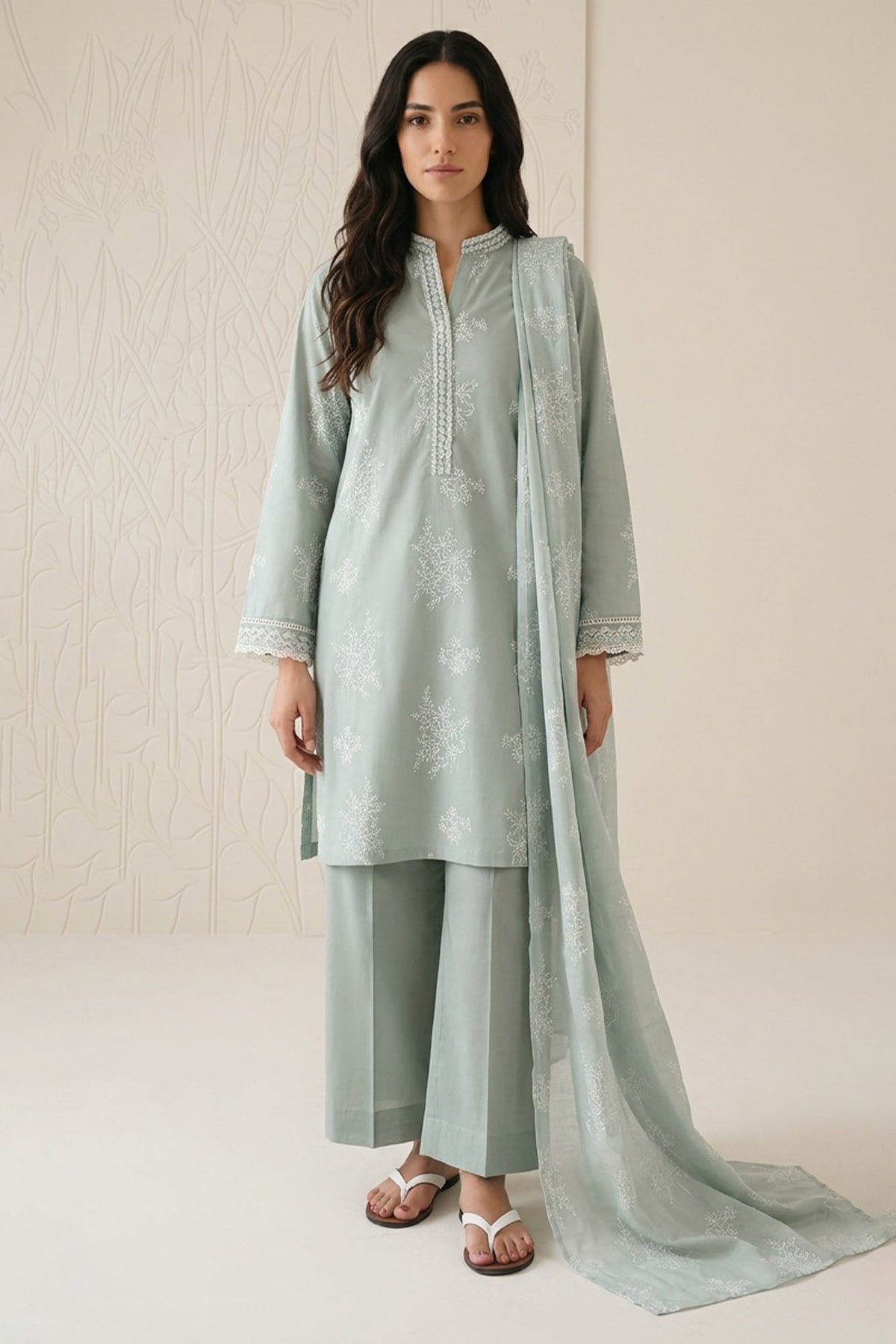 Cross Stitch - Green Essence Lawn Suit For Women - 3 Piece - Studio by TCS