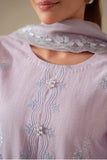 Cross Stitch - Lilac Blush Cotton Suit For Women - Purple - 2 Piece