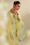 Cross Stitch - Chiffon Citrus Bloom Suit For Women - Green - 3 Piece
