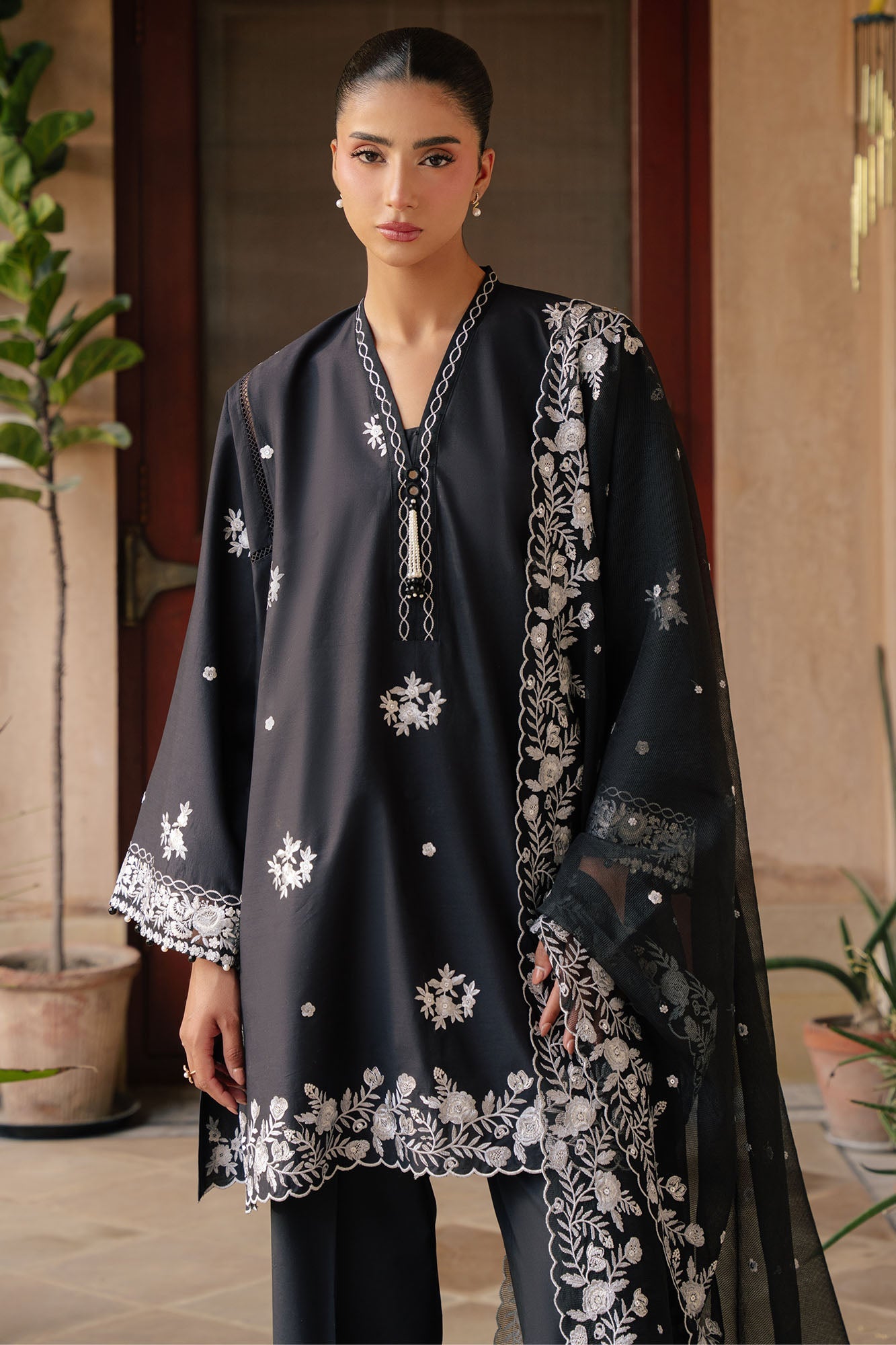 Cross Stitch - Raven Muse Lawn Suit For Women - 3 Piece - Studio by TCS