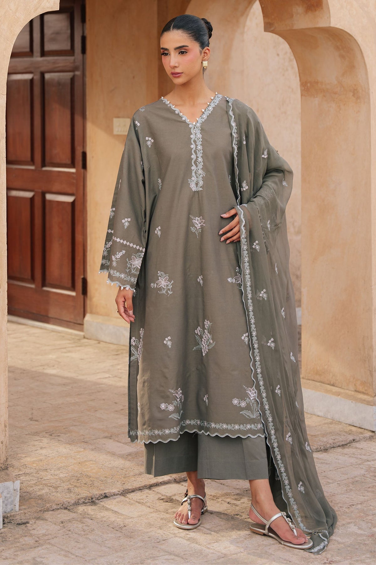 Cross Stitch - Olivine Bloom Lawn Suit For Women - 3 Piece - Studio by TCS