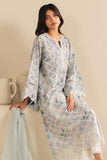 Cross Stitch - Violet Splash Cambric Suit For Women - Blue - 2 Piece