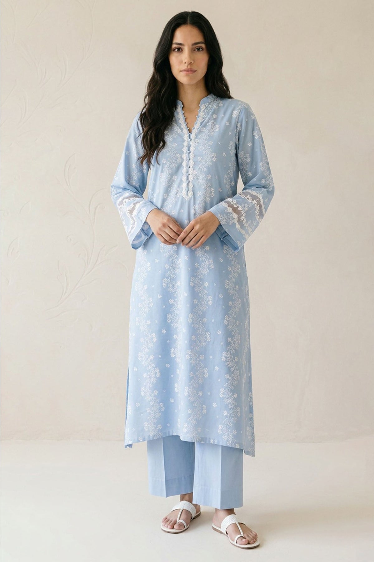 Cross Stitch - Ethereal Blue Lawn Suit For Women - 2 Piece - Studio by TCS