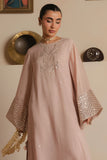 Cross Stitch - Moonlit Sand Chiffon Suit For Women - Beige - 2 Piece