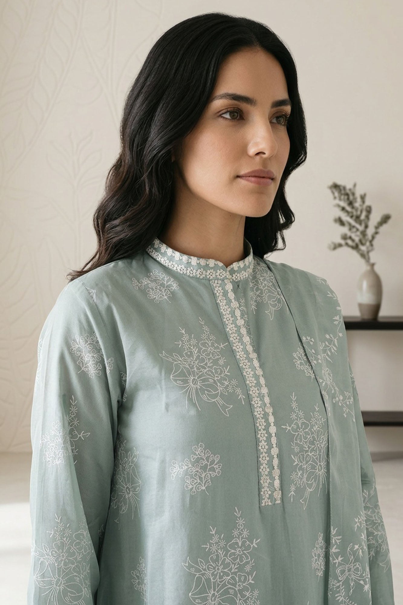 Cross Stitch - Green Essence Lawn Suit For Women - 3 Piece - Studio by TCS