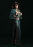 Shahid Chuhan - Starlight Silk Jacket For Women - Zinc