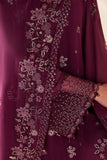 Cross Stitch - Ruby Garnet Chiffon Suit For Women - 4 Piece