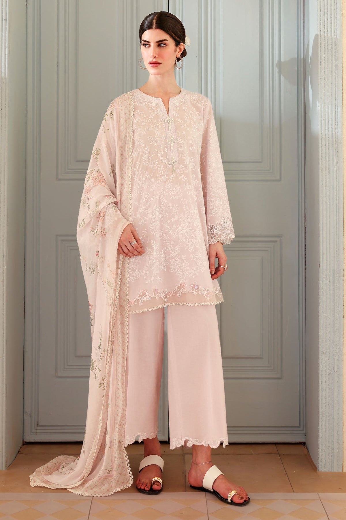 Cross Stitch - Enchanted Lilac Printed Lawn Unstitch Suit For Women - 3 Piece